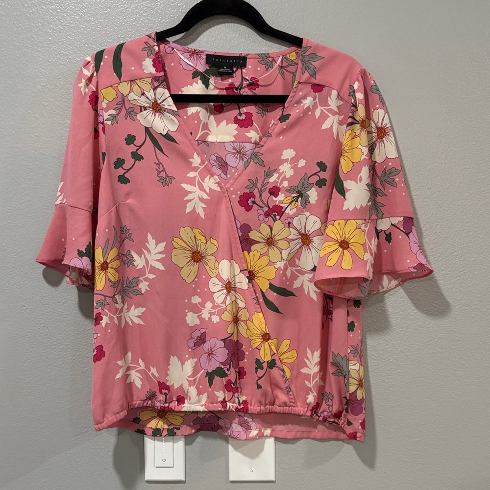 Sanctuary Pink Floral Blouse